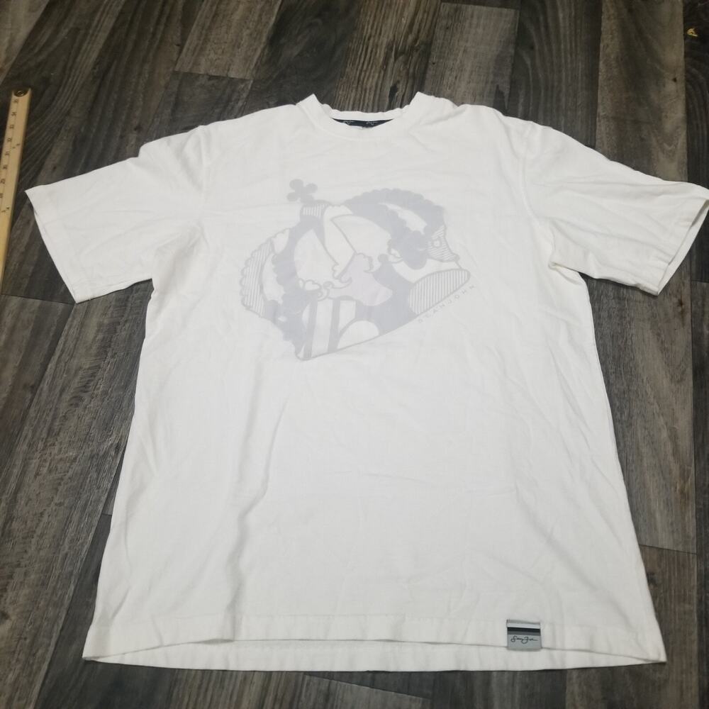 Sean John Classic Logo‎ T-Shirt White Crown XL Diddy Y2k Hiphop Relaxed